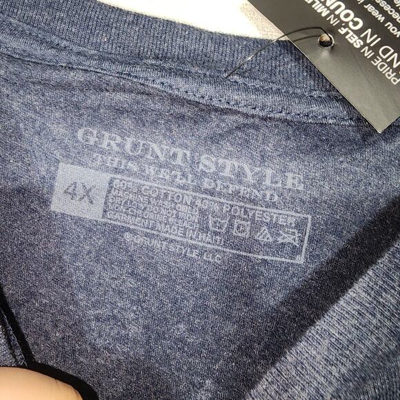 Grunt style ''This we'll defend'' blue shirt men's 4X - Picture 5 of 6